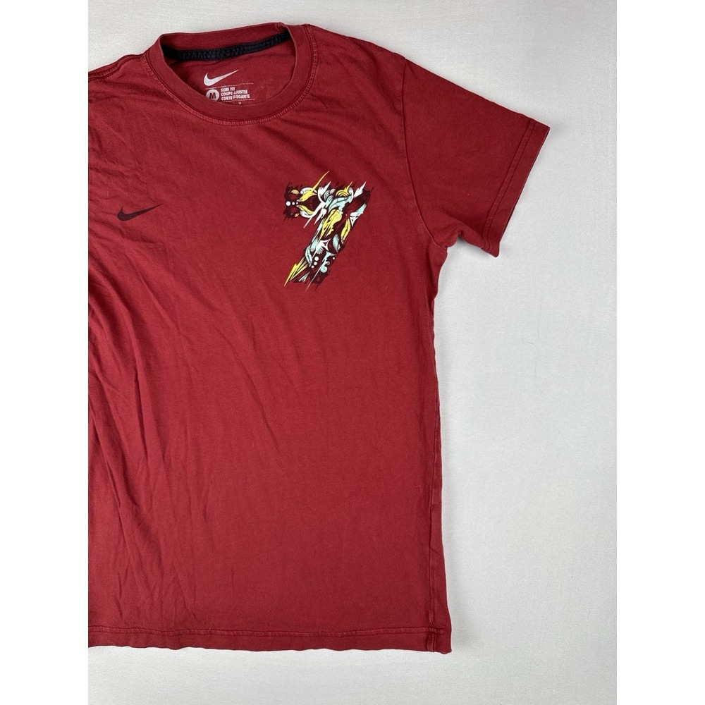Nike Cristiano Ronaldo CR7 Soccer T Shirt Red Swoosh Football Mens Medium - Picture 4 of 12